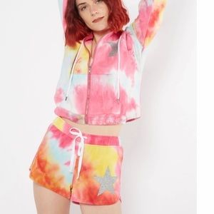 NWT Tie Dye Star Hoodie & Shorts Set S